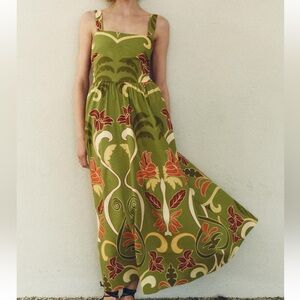 ZARA PRINTED MIDI RIO DRESS